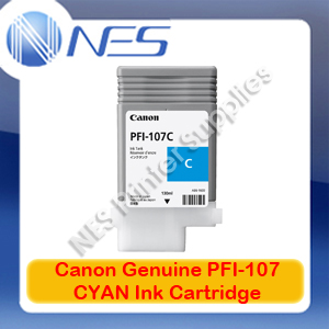 Canon Genuine PFI-107C CYAN Ink Cartridge for IPF670/IPF680/IPF685/IPF770/IPF780/IPF785